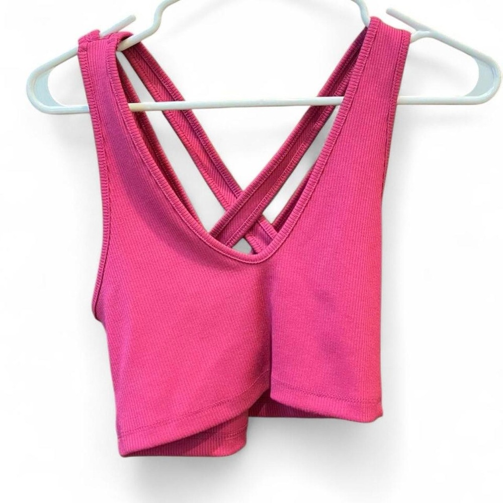 Urban Outfitters Vibrant Pink Ribbed Bra Top